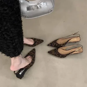 2025 Summer Luxury Leopard Print Party Sandals