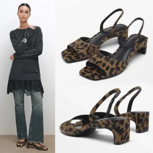 Premium Leopard Pattern Summer Sandal Heel