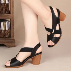 New Women’s Mid-Heel Summer Peep Toe Shoes