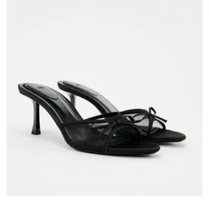 Women's Stylish Lace Mesh Bow Heeled Sandals
