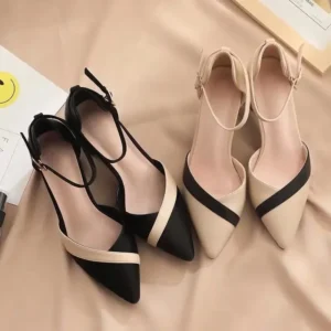 Women's Lavish Two-Tone Chunky Heel Sandals